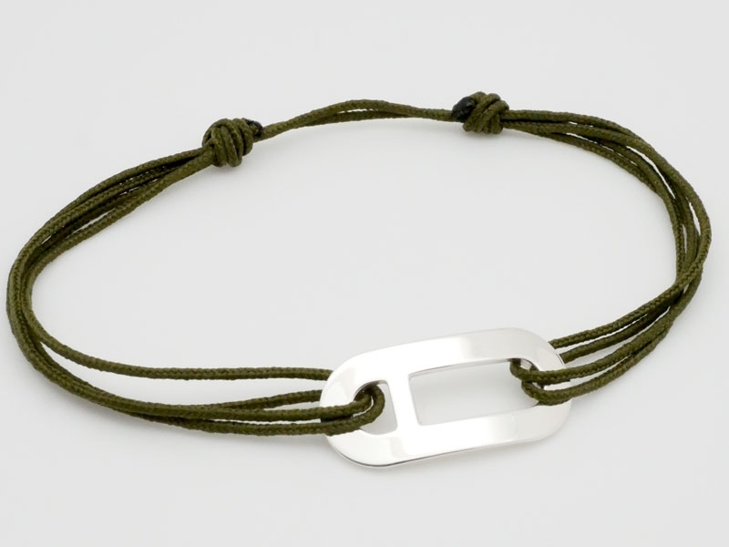 Bracelet maillon en Argent 925 ou Plaqué Or sur cordon 