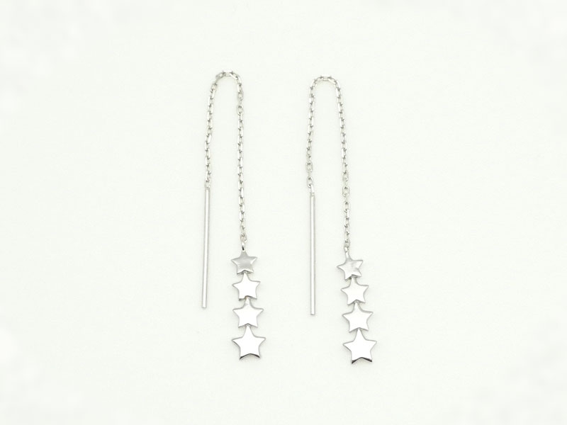 Boucles D'oreilles Pendantes St Justin - Mouton En étain Sur Crochet Acier Chirurgical